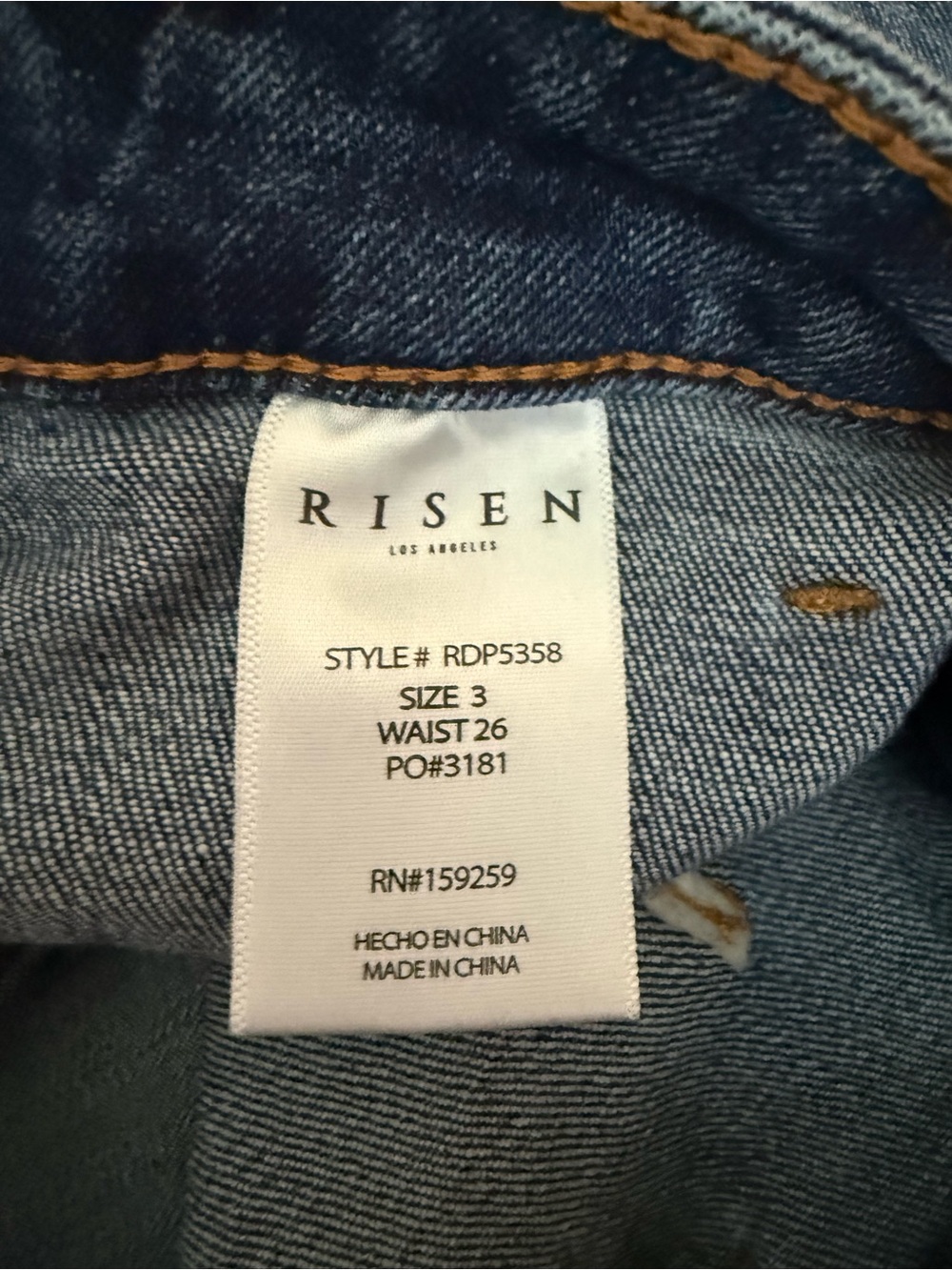 Risen Jeans High Rise Patch Pocket Flare Bell Bottom Medium Wash Size 3 / 26 - Picture 5 of 7
